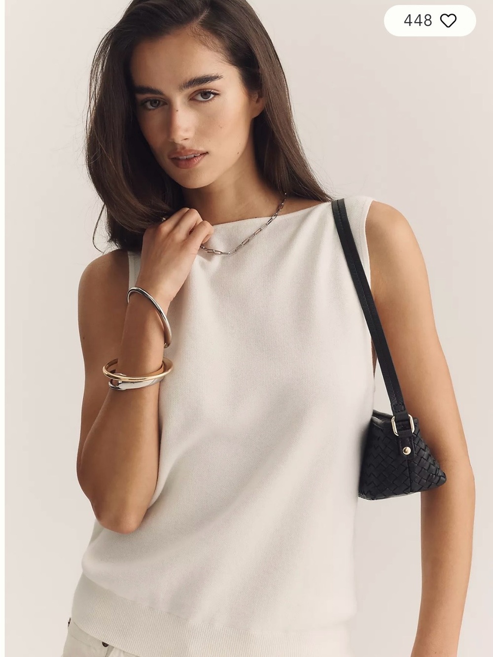 NWT Anthropologie Maeve Cowl Back Knit Tank, sz Medium
